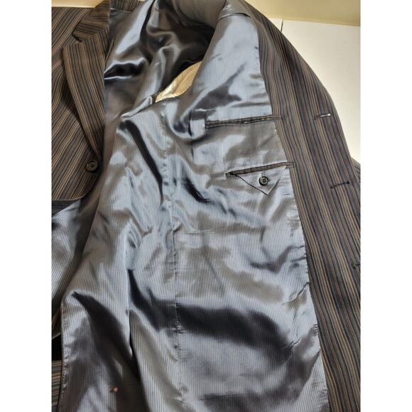 Jack Victor Prossimo Gray Striped 3-Button Formal Career Sport Coat Mens 44L - Picture 14 of 16